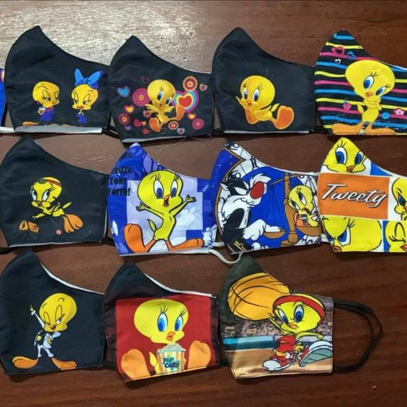 3x custom face mask Tweety canary bird wb cartoon - Picture 4 of 15